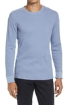 Vince Contrast Detail Thermal Shirt In Infinity Blue