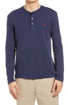 Polo Ralph Lauren Long Sleeve Henley T-shirt In Cruise Navy