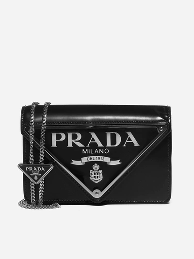 Prada Oversized Logo-plaque Leather Mini Bag