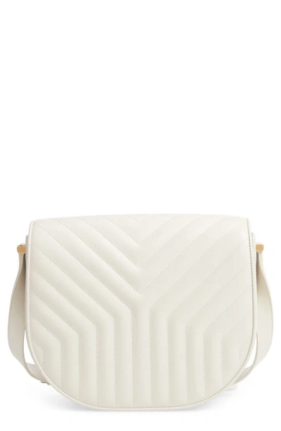 Saint Laurent Joan Quilted Leather Shoulder Bag In Crema Soft