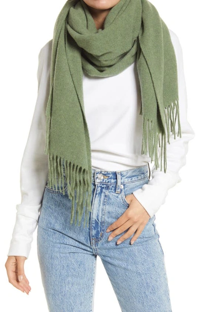 Rag & Bone Addison Recycled Wool Scarf In Cool Green