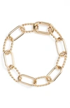 Knotty Alternating Chain Link Bracelet In Gold