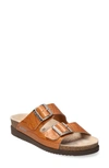 Mephisto Hester Slide Sandal In Hazelnut Sand Croco