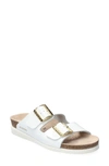 Mephisto Hester Slide Sandal In White Vernis