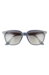 Ray Ban 55mm Gradient Square Sunglasses In Opal Dark Azure/ Dark Grey