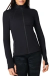 Sweaty Betty Power Boost Workout Zip Through Jacket In Black