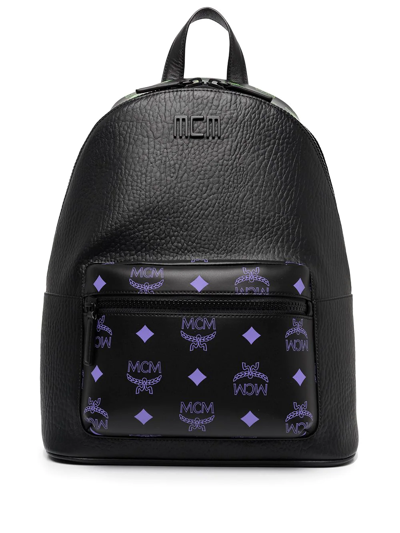 Mcm Color Splash Logo Medium Water Repellent Backpack In Dahlia Purple ...