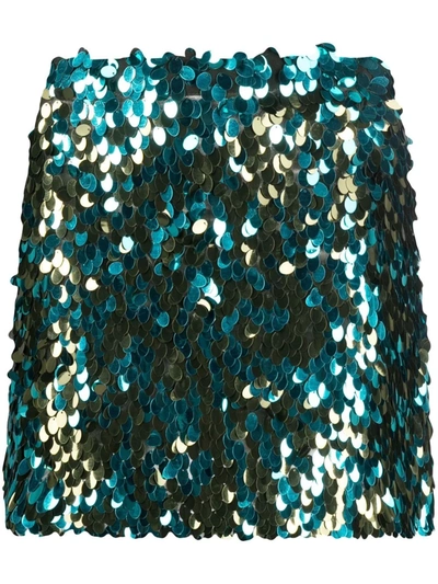 Emilio Pucci Sequinned Mini Skirt In Blue