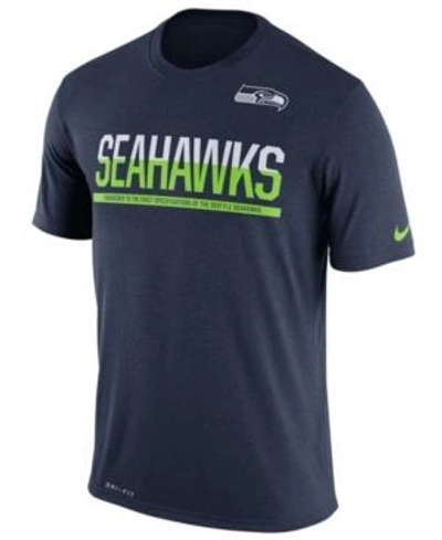 Nike Men's Seattle Seahawks Team Practice T-shirt In Navy
