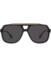 Dolce & Gabbana Dg4388 Pilot-frame Sunglasses In Noir_gris_fonce
