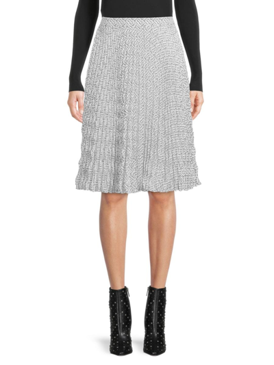 Burberry Women's Printed Accordion Pleated Skirt In Black Ip Pattern