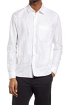 Ted Baker Remark Slim Fit Solid Linen & Cotton Button-up Shirt In White