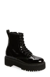 Steve Madden Betty Lace-up Boot In Black Patent
