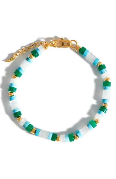 Missoma Beaded Bracelet In Green/blue/white