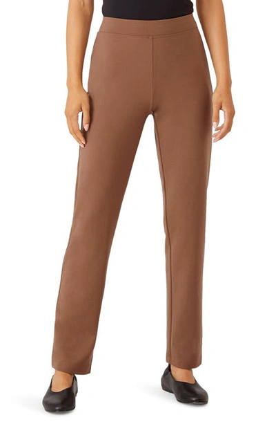 Eileen Fisher Slim Ankle Pants In Cinnamon