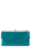 Hobo 'lauren' Leather Double Frame Clutch In Mint