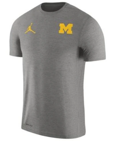 Nike Men's Michigan Wolverines Dri-fit Touch T-shirt In Heather Charcoal