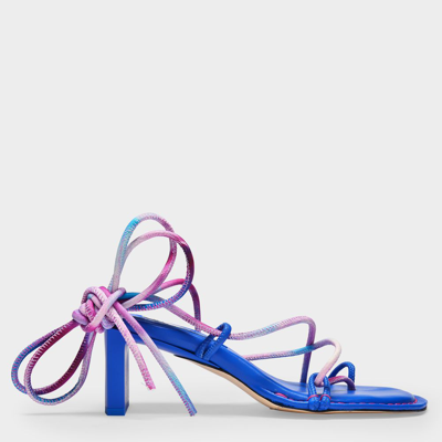 Miista Alberta Multicolored Strappy Ankle-wrap Sandals In Blue