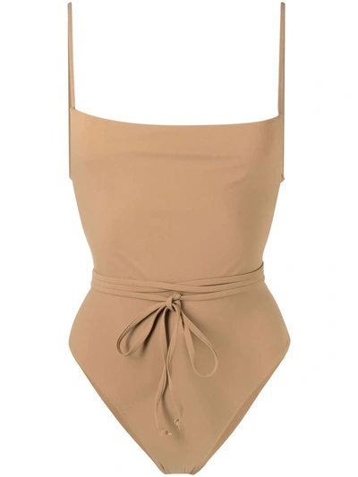 Anemos The K.m. Tie Swimsuit In Brown
