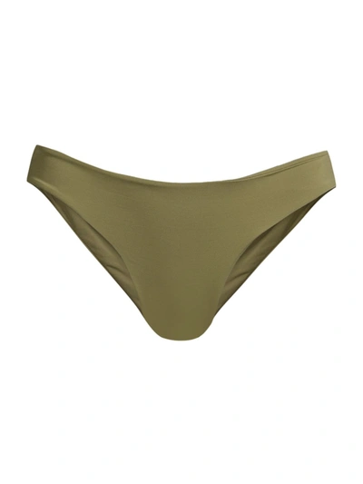 Haight. Highleg Hotpants Bikini Bottom In Lichen Green