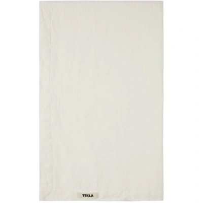 Tekla White French Linen Bedspread In Cream White