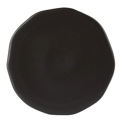 Marloe Marloe Black Matte Organic Display Plate In Charcoal Ma