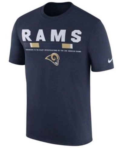 Nike Men's Los Angeles Rams Nfl Legend Staff T-shirt, Blue In Navy