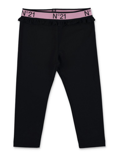 N°21 Kids' Logo-waistband Leggings In Black