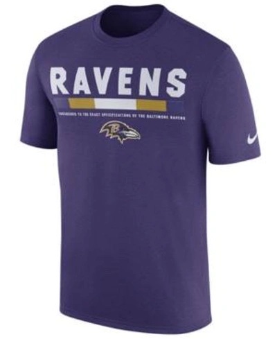 Nike Men's Baltimore Ravens Legend Staff T-shirt In Purple