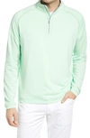Peter Millar Drirelease® Natural Touch Quarter-zip Performance Pullover In Lime