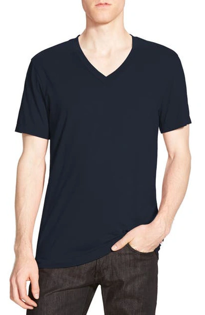 James Perse Short Sleeve V-neck T-shirt In Deep Blue