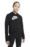 Nike Sportswear Kids' Club Fleece Hoodie In Black/ White