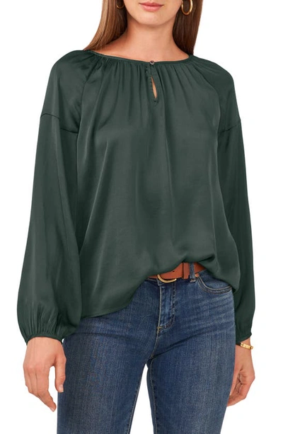 Vince Camuto Hammered Satin Blouse In Dark Willow