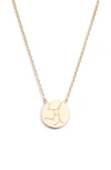 Knotty Zodiac Pendant Necklace In Gold/virgo