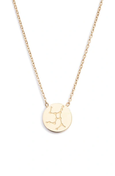 Knotty Zodiac Pendant Necklace In Gold/virgo