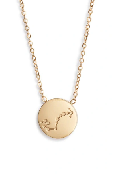 Knotty Zodiac Pendant Necklace In Gold/scorpio