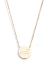 Knotty Zodiac Pendant Necklace In Gold/leo