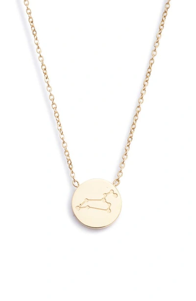 Knotty Zodiac Pendant Necklace In Gold/leo