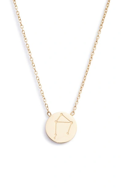 Knotty Zodiac Pendant Necklace In Gold/gemini