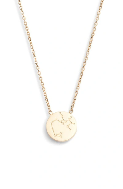 Knotty Zodiac Pendant Necklace In Gold/libra