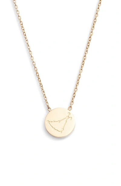 Knotty Zodiac Pendant Necklace In Gold/capric