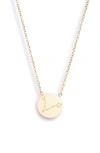Knotty Zodiac Pendant Necklace In Gold/pisces