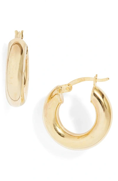 Argento Vivo Sterling Silver Chunky Tube Hoop Earrings In Gold