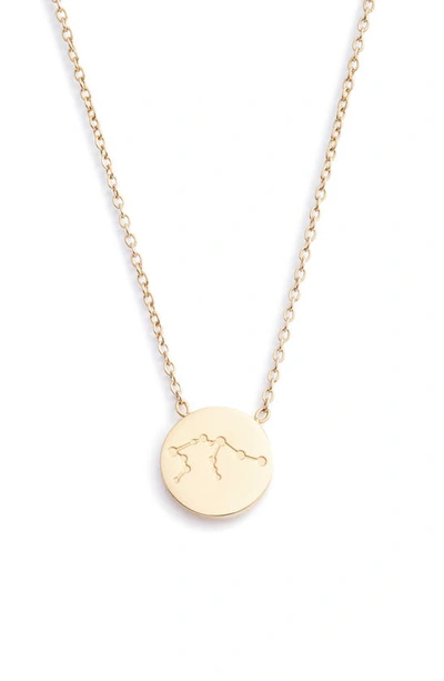 Knotty Zodiac Pendant Necklace In Gold/aquar