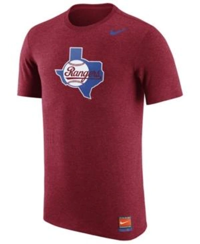 Nike Men's Texas Rangers Coop Tri-blend Logo T-shirt In Red