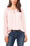 Vince Camuto Hammered Satin Blouse In Fresh Pink
