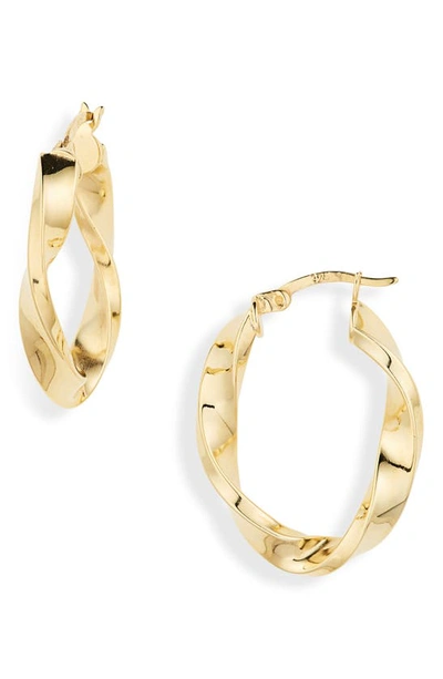 Argento Vivo Oval Twist Hoop Earrings In Gold