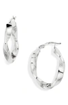 Argento Vivo Oval Twist Hoop Earrings In Silver