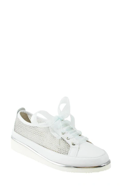 Ron White Novalee Glitter Mesh Platform Sneakers In Silver