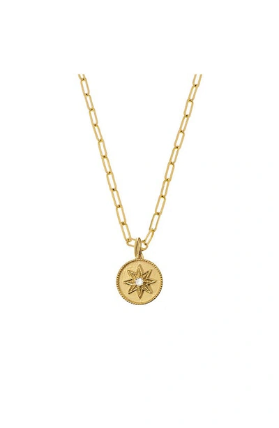 Sethi Couture Etoile Diamond Coin Pendant In Yellow
